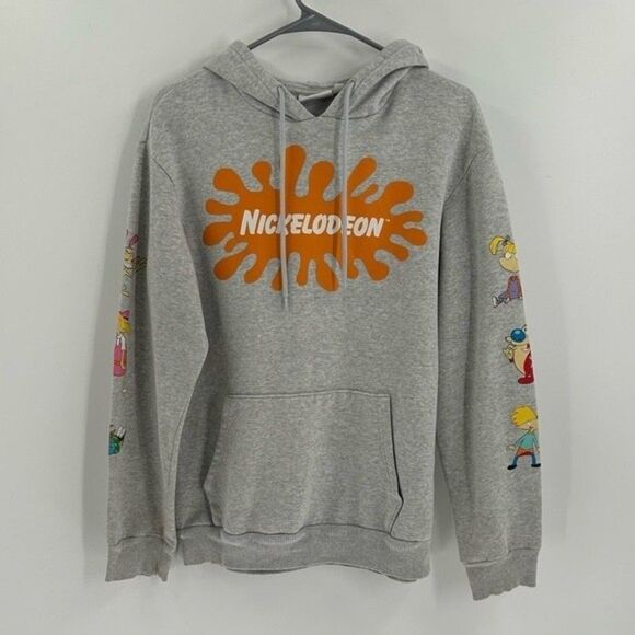 Nickelodeon 90's Cartoon Rugrats Ren and Stimpy Pullover Sweatshirt Gray Small - Picture 1 of 12